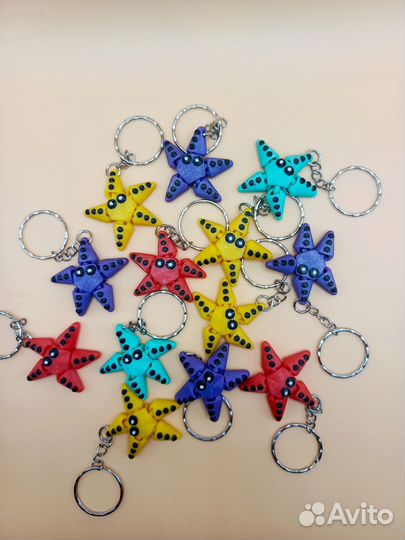 Брелок 3D морская звезда подвижный