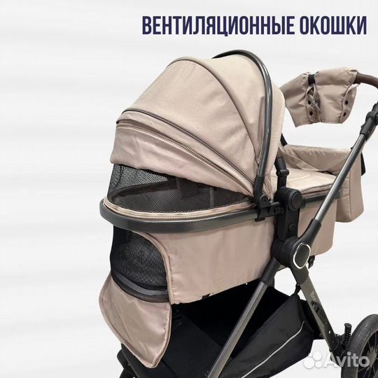 Коляска 2 в 1 для новорожденных Luxmom A4 серая