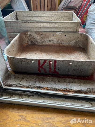 Таз металлический прямоугольный