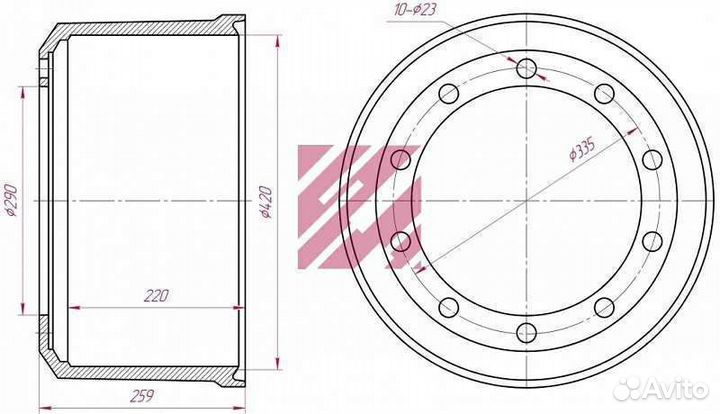Барабан тормозной bpw