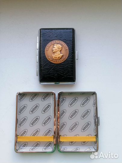 Портсигар СССР, Сталин, Ленин на 12 сигарет