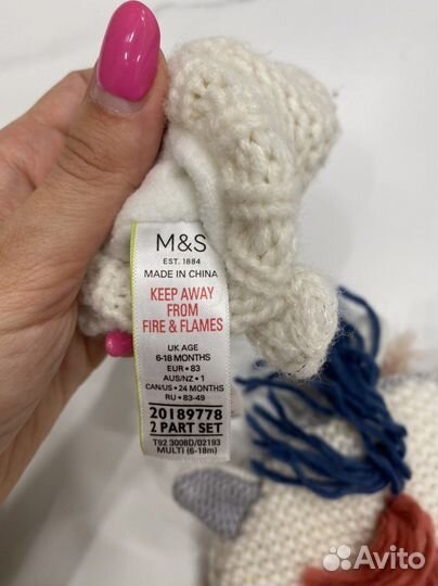 Детская шапка, варежки Marks Spencer