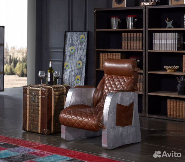 Кресло кожаное лофт
