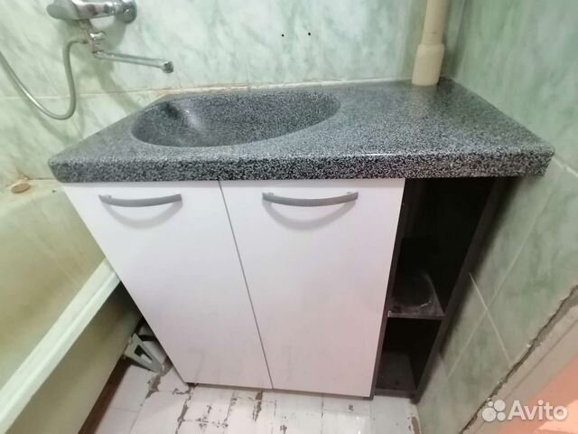 Раковина с тумбой, искусственный камень