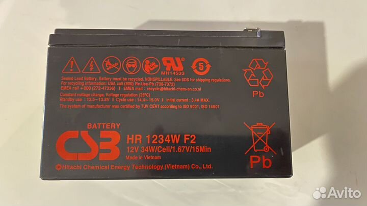Аккумуляторная батарея csb 1234w f2
