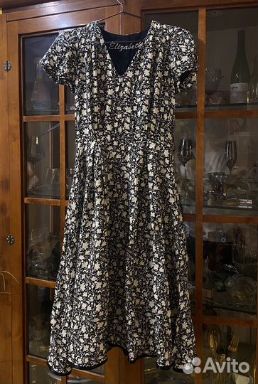 Платье миди в цветочек