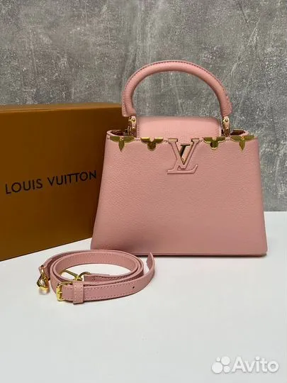 Сумка женская louis vuitton розовая кожаная люкс