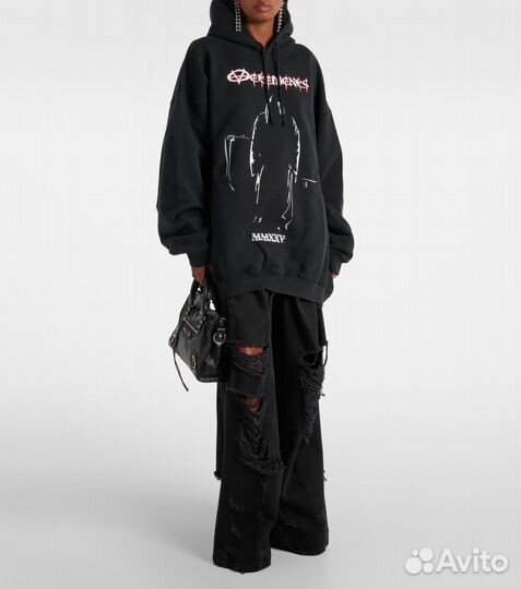 Худи Vetements Printed Jersey SweatShirt in Black