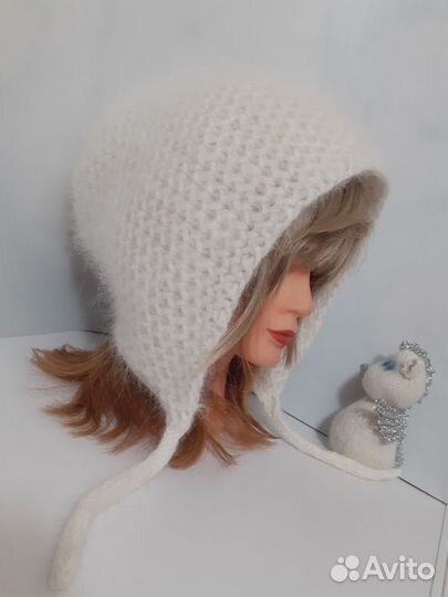Шапка -чепчик из ангоры