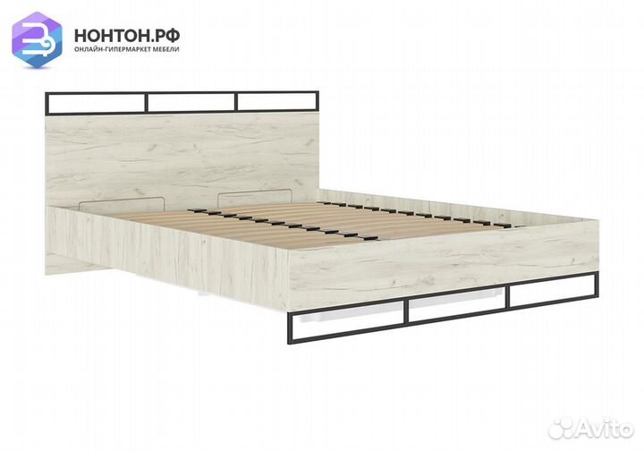 Кровать Лофт 1.6 м дуб крафт белый