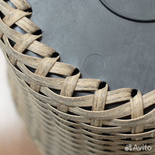 Кашпо из ротанга, 12 литров, бежево-серый меланж