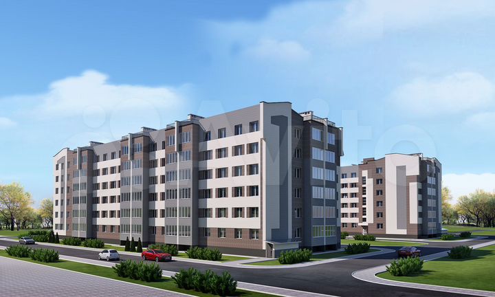 2-к. квартира, 60,8 м², 1/6 эт.