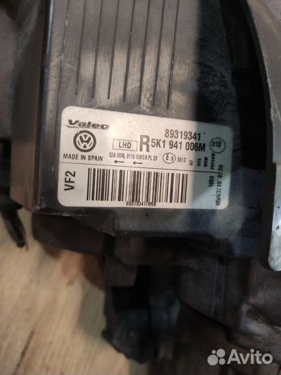 Фара галоген пара Volkswagen Golf 6, 2010г