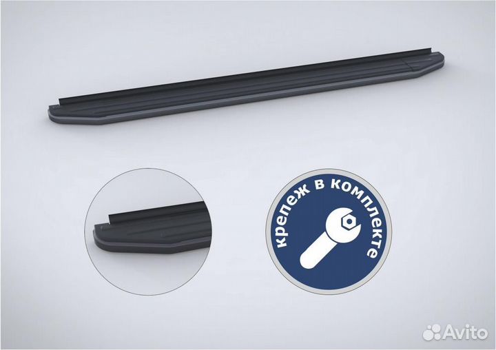 Пороги Подножки Toyota Highlander 2020- Premium-BL