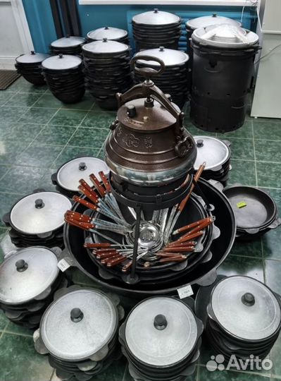 Казан чугунный узбекский с шумовкой