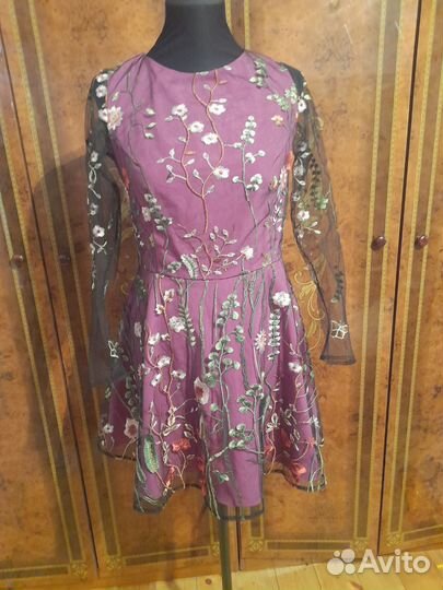 Вечернее платье сетка Yana Lukacher с шелком 46 р