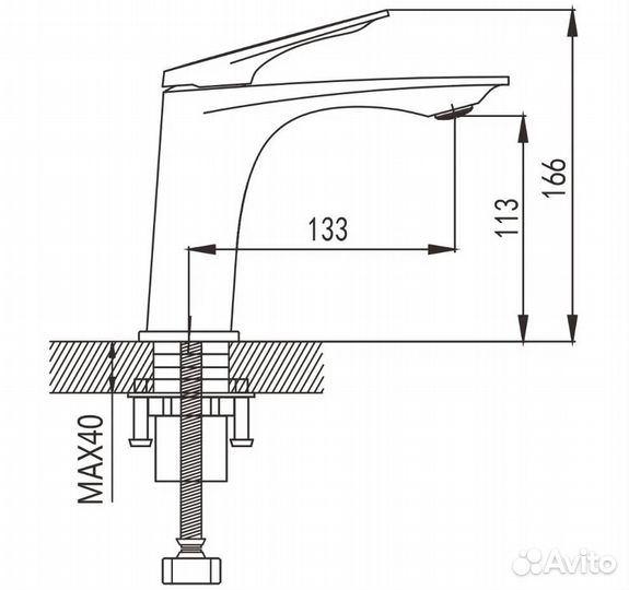 Смеситель для раковины Shevanik S9101H, черный