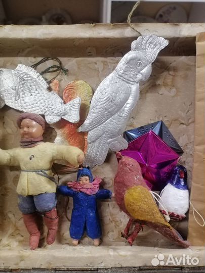 Ватные елочные игрушки СССР