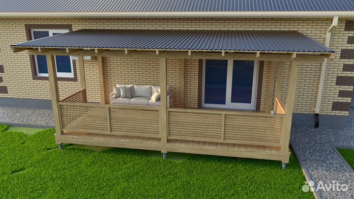 Веранда к дому 3х6