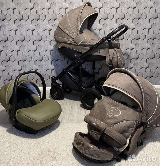 Коляска 3 в 1 Zippy Pia Льняная с ионами серебра