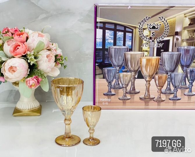 Бокалы + рюмки 12 штук новые