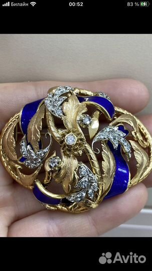 Броши с эмалью, с бриллиантами