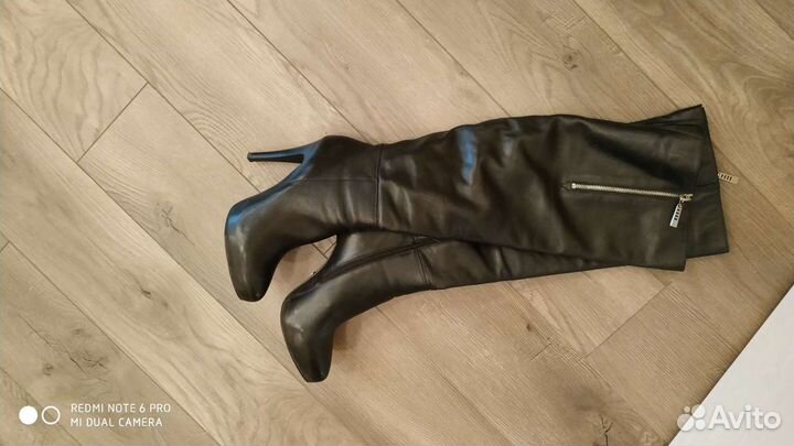 Ботфорты кожаные трубы, кожа натуральная 39