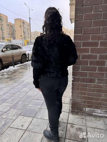 Укороченная шуба из норки