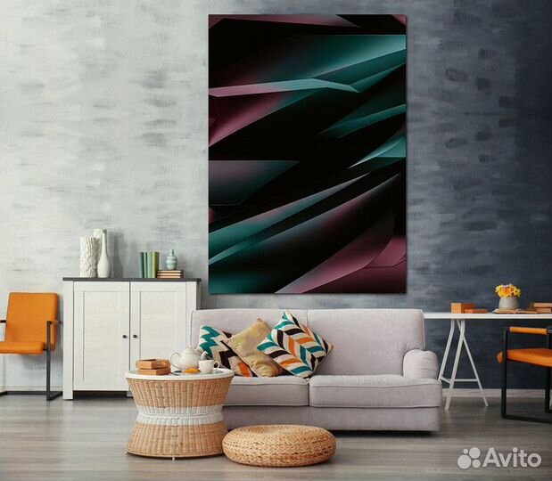 Интерьерная картина. Темно-зеленая