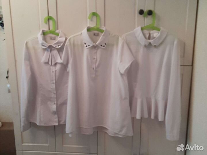 Р. 40-42-44 (XS, S) р.158см Белая блузка школьная