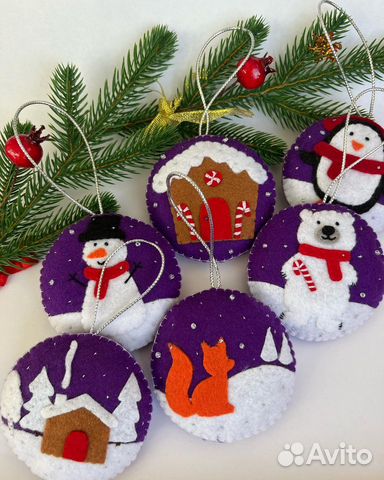 Фетровые ёлочные игрушки