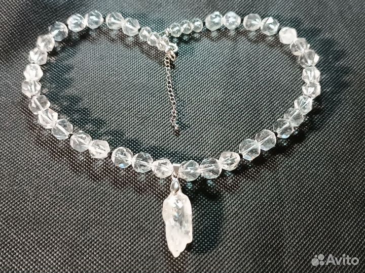 Колье хрустальное с турмалином