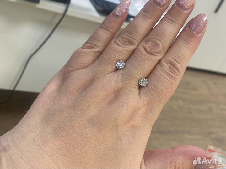 Серьги пусеты серебро