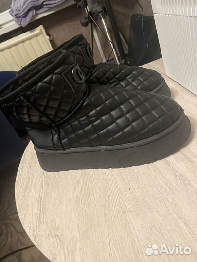 Ugg женские на платформе черные экокожа,41 размер