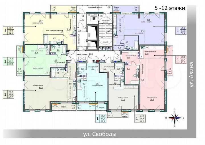 3-к. квартира, 58,9 м², 9/12 эт.