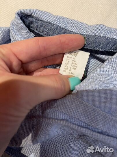 Детский костюм HM - рубашка+брюки на подтяжках 74р