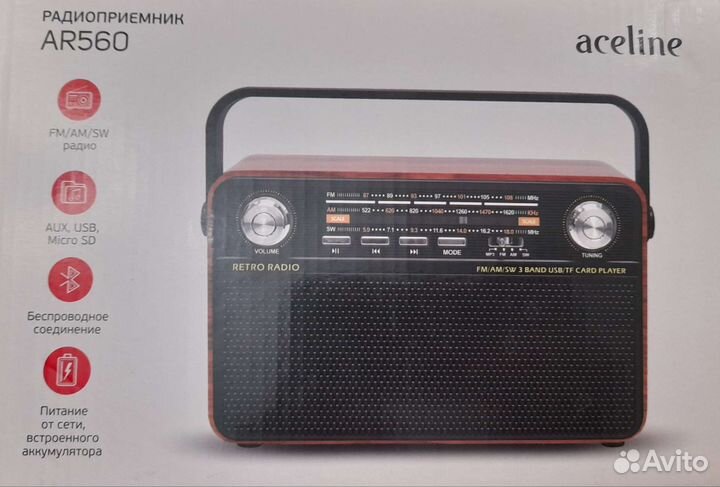 Новый радиоприемник Aceline AR560 USB Bluetooth
