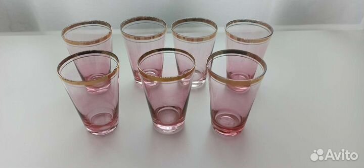 Стопка розовое стекло
