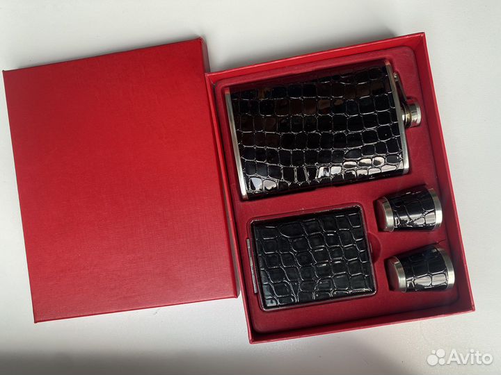 Подарочный набор фляжка+портсигар для мужчин