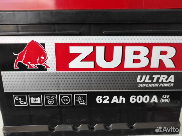 Аккумулятор 62Ач 600А Zubr (Exide) Ultra низкий оп