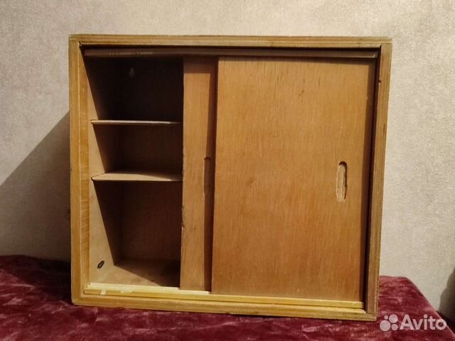 Полка навесная, аптекарский шкафчик, СССР, дерево