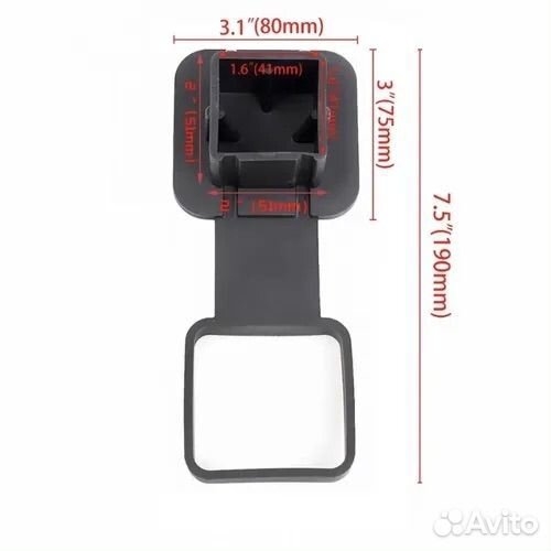 Заглушка резиновая под американский фаркоп 50*50