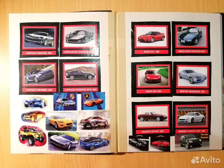 Коллекция с наклейками авто, иномарки 1998-2007 гг