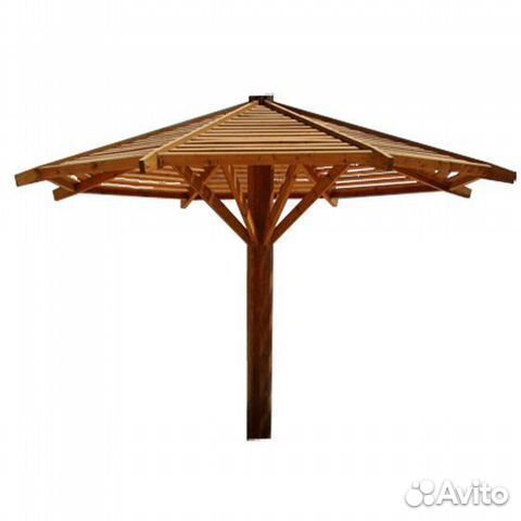 Зонт уличный деревянный