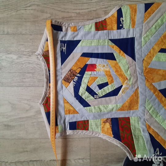 Длинная безрукавка пэчворк