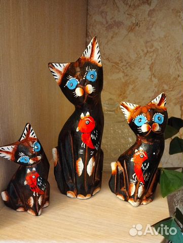 Статуэтка Кошечки для декора, 3 шт в наборе