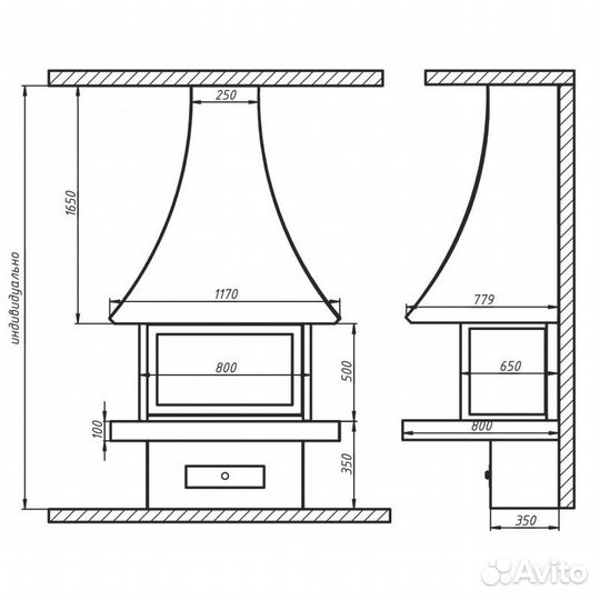 Камин в стиле Hi-Tech 39 Verona