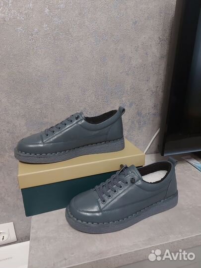 Полуботинки кожаные утепленные