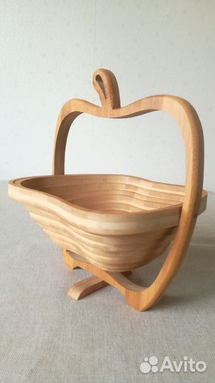 Корзина фруктовница из бамбука складная