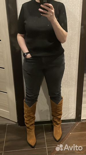 Сапоги женские демисезонные натуральная замша 38